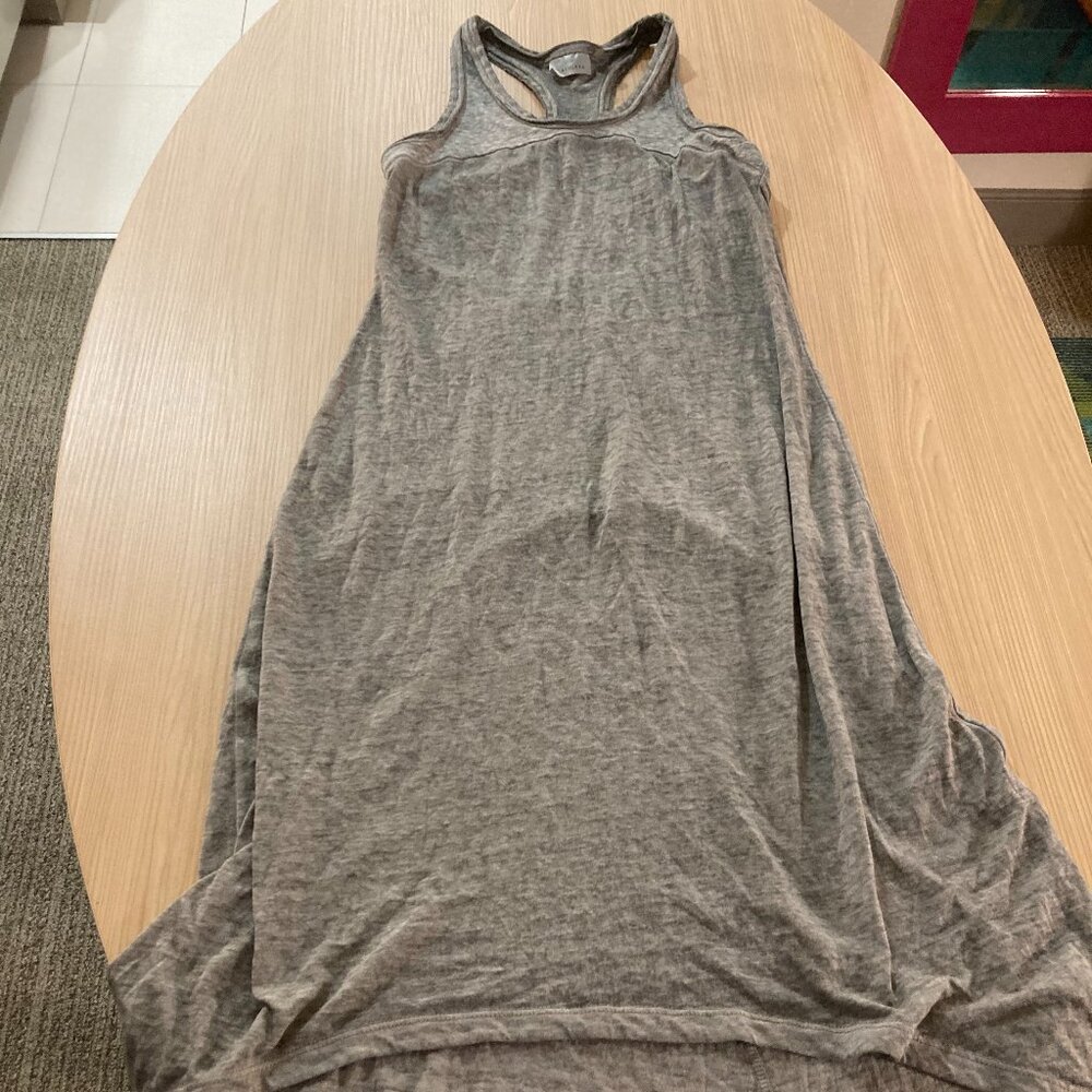 Athleta Sunstone Dress XS Xtra Small Gray Athletic Racer Back Sheer Polyester